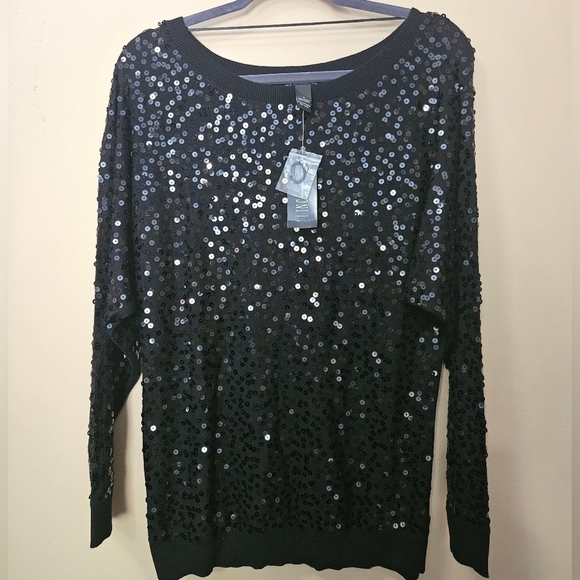 NWT Inc International Concepts Knit Dolman Sleeve Sequin Sweater Women Size S - Picture 1 of 3
